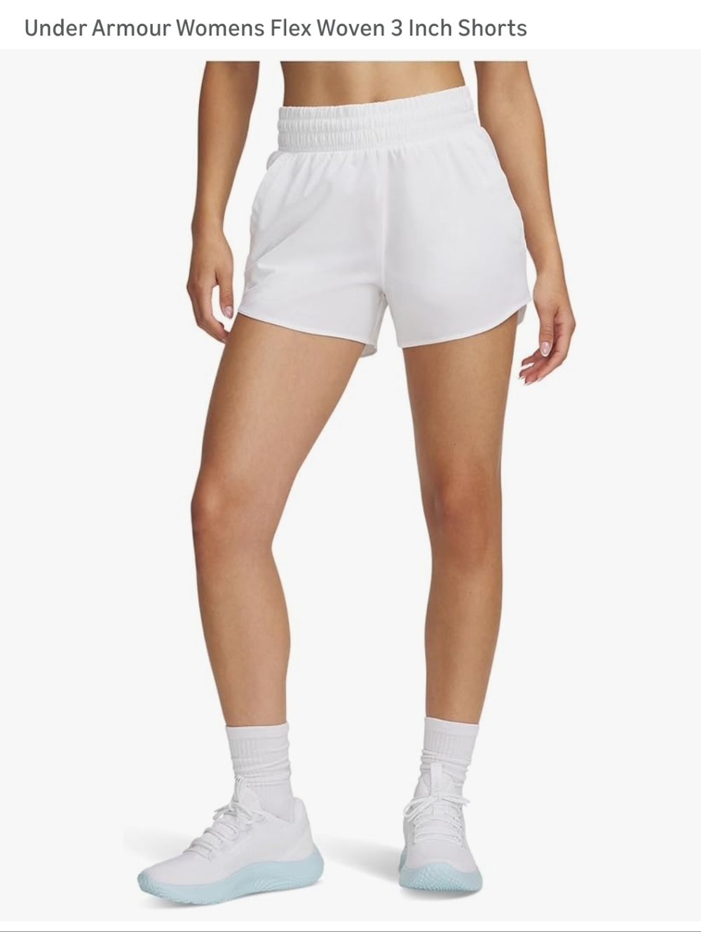 🆕️ Under Armour White Women's Athletic Flex Vanish 3" Shorts Small 🆕️